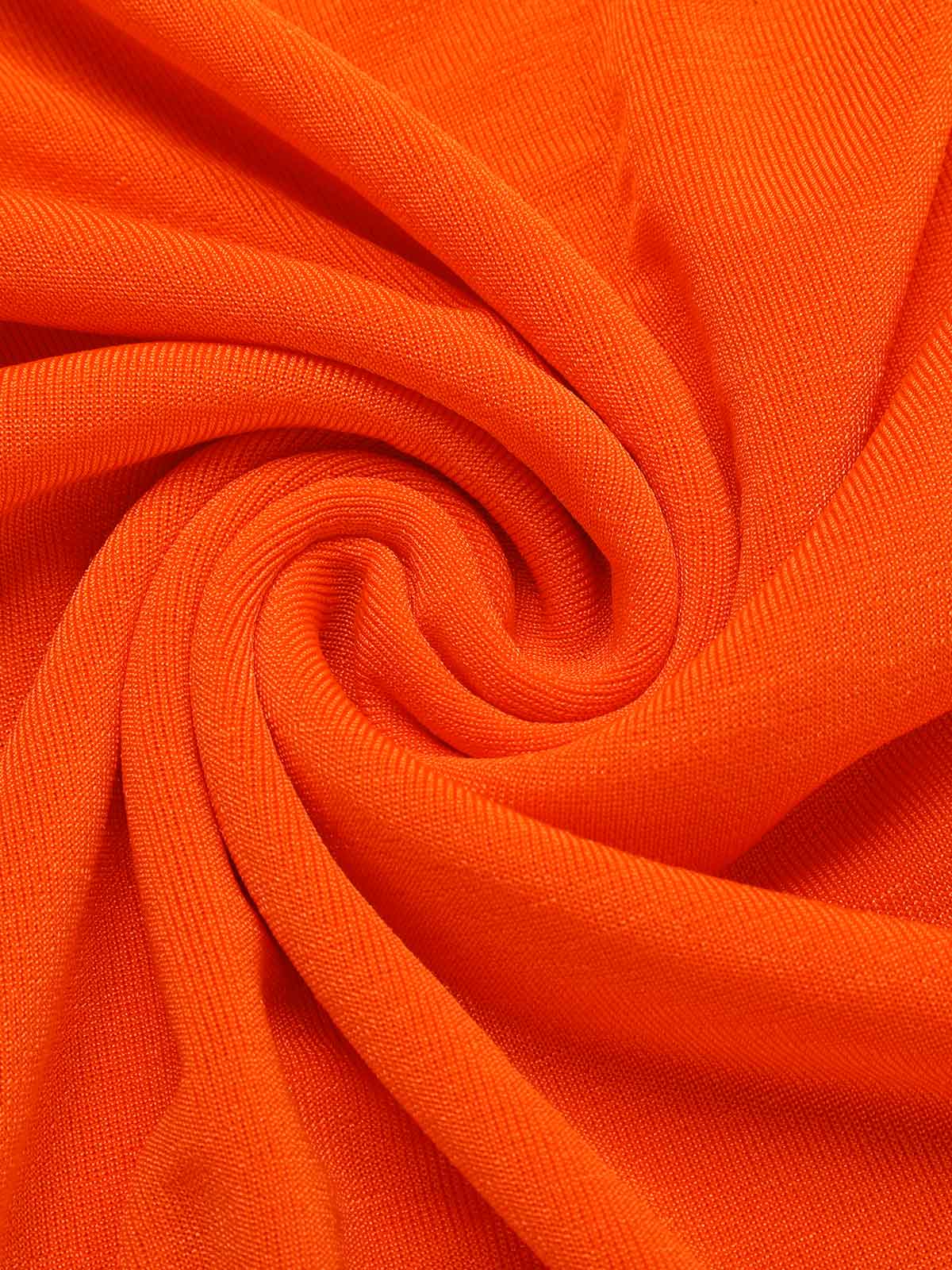 Orange 1960s Solid One Shoulder Sleeveless Dress - Image 6