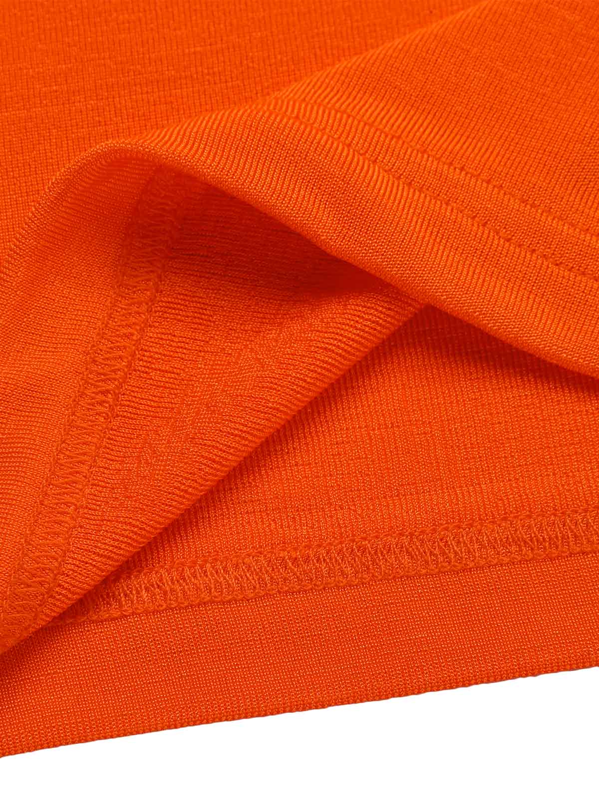 Orange 1960s Solid One Shoulder Sleeveless Dress - Image 7