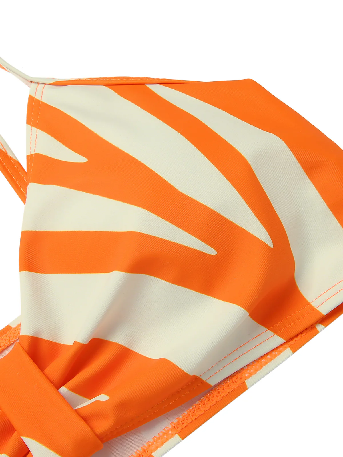 Orange 1960s Strap Stripe Swimsuit - Image 4
