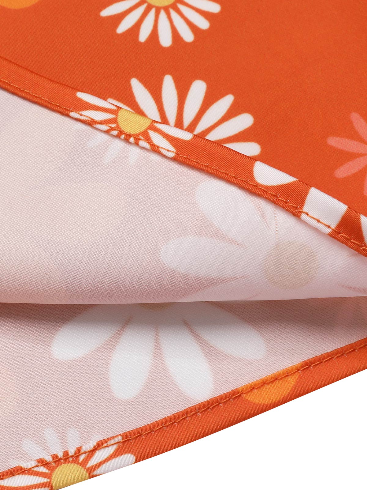 Orange 1960s Tie Neck Floral Sleeveless Dress - Image 6