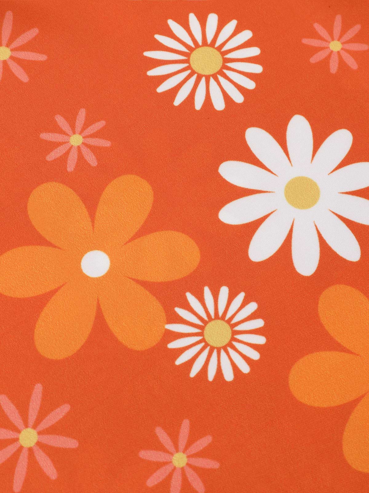 Orange 1960s Tie Neck Floral Sleeveless Dress - Image 7