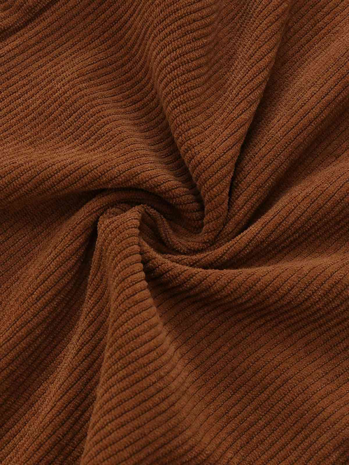 [Pre-Sale] Orange 1970s Daisy Corduroy Patchwork Tie Neck Jumpsuit - Image 8