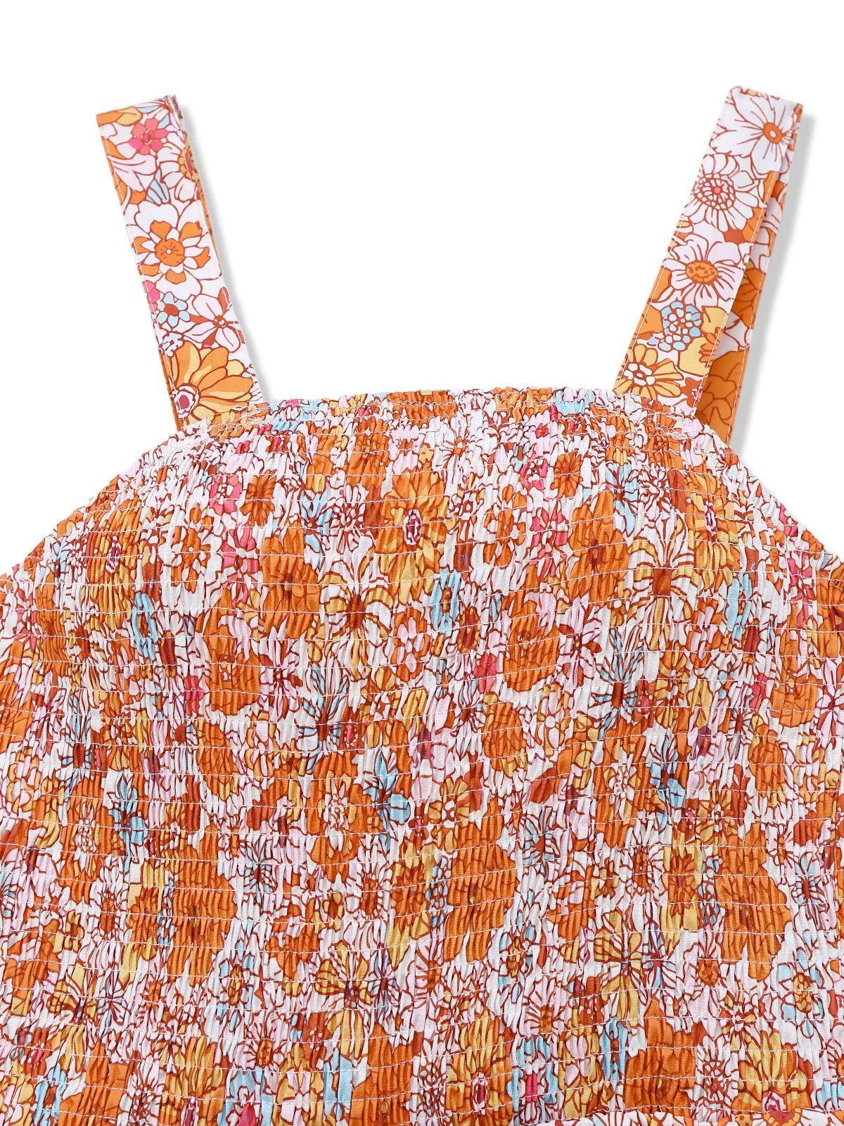 Orange 1970s Floral Print Wide Leg Jumpsuit - Image 3