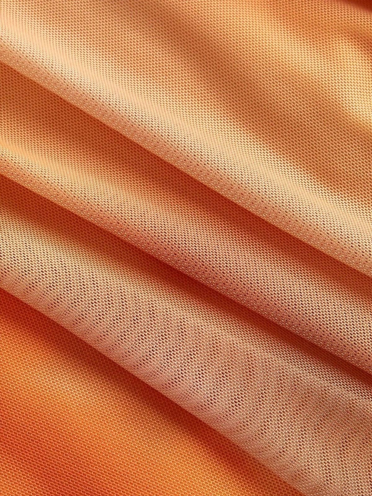 [Pre-Sale] Orange 1970s One-Shoulder Mesh Asymmetrical Hem Dress - Image 6
