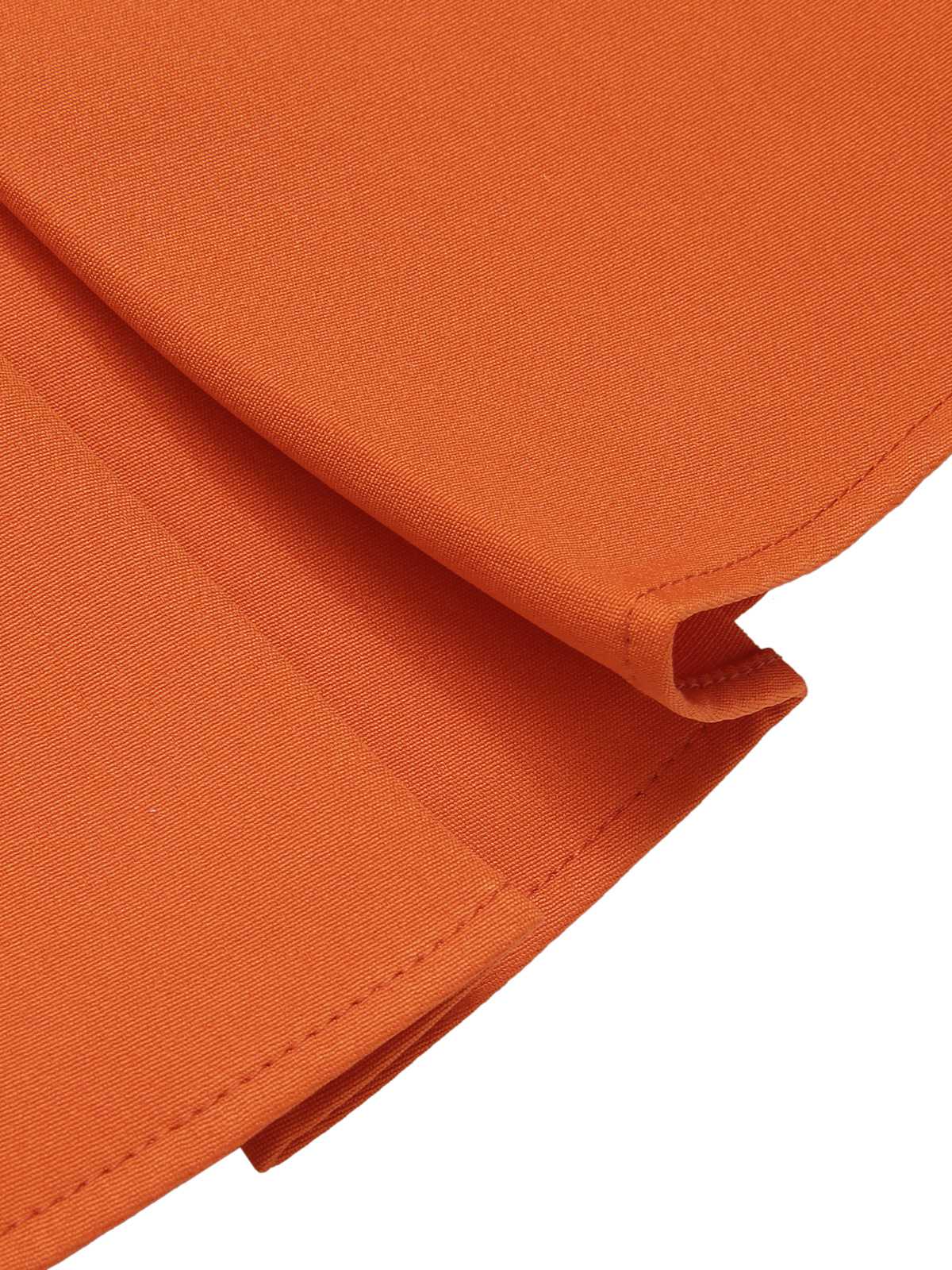 Orange Red 1960s Button Solid Belted Skirt - Image 6