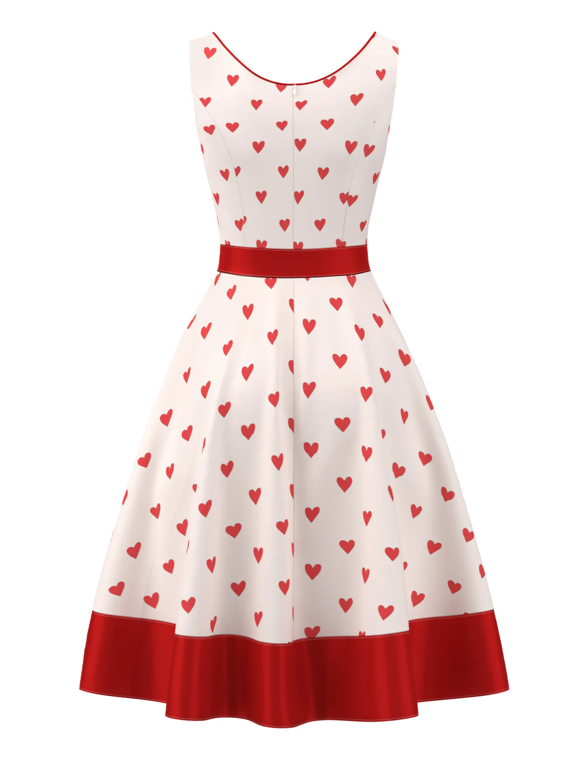 Pale Pink 1950s Heart Sweetheart Neck Dress - Image 2