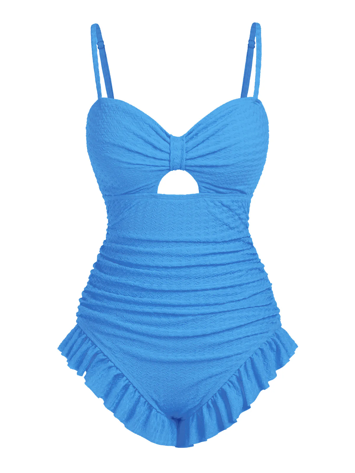 Pale Pink 1950s Solid Ruched Swimsuit - Image 9