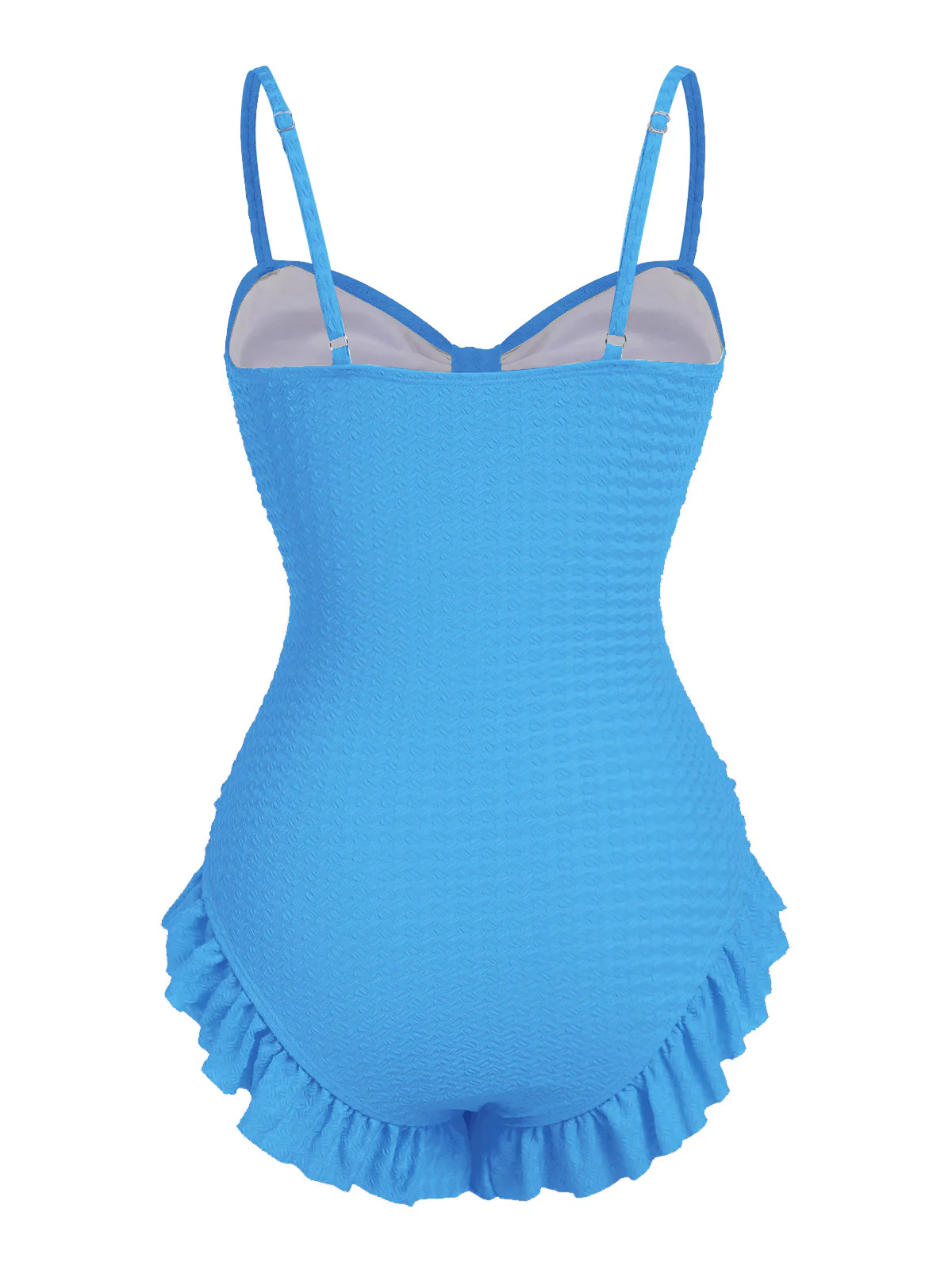 Pale Pink 1950s Solid Ruched Swimsuit - Image 10
