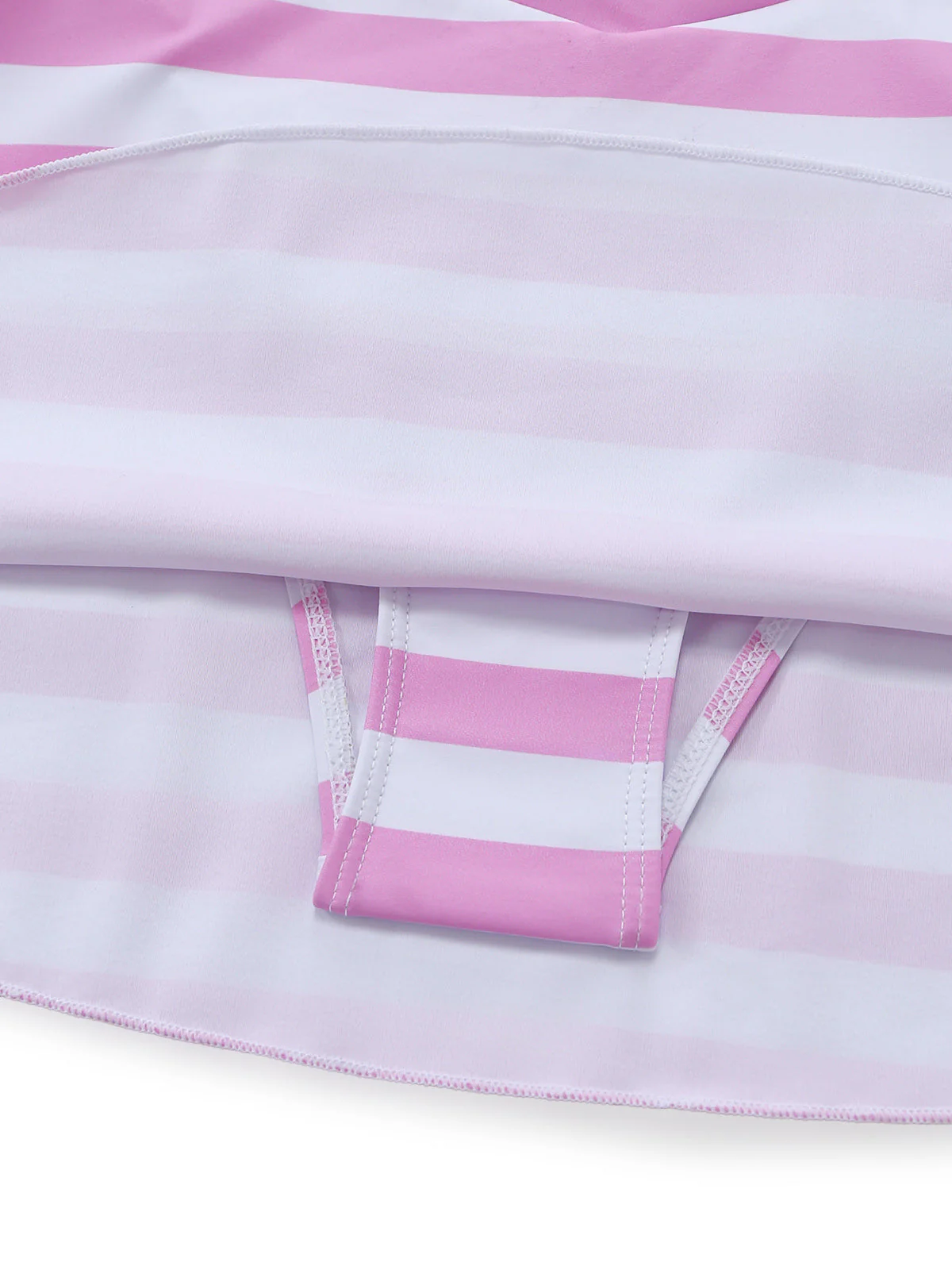 [Pre-Sale] Pale Pink 1950s Striped Halter Ruffle Bikini Set - Image 7