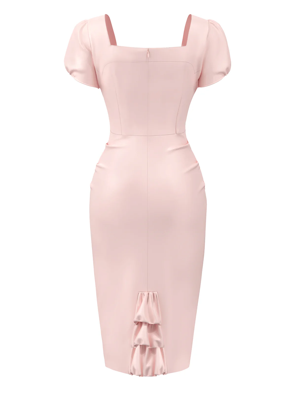 Pale Pink 1960s Heart Puff Pencil Dress - Image 2