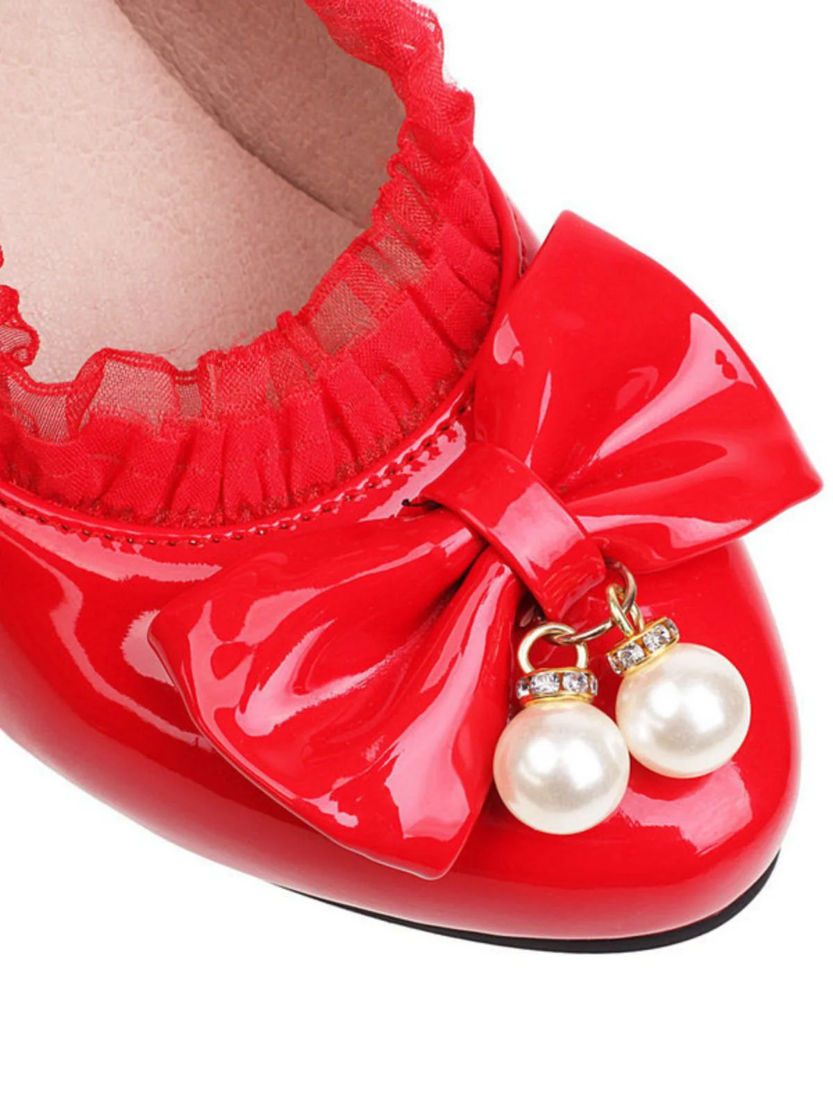 Patent Leather Bow Lolita High Heels - Image 9
