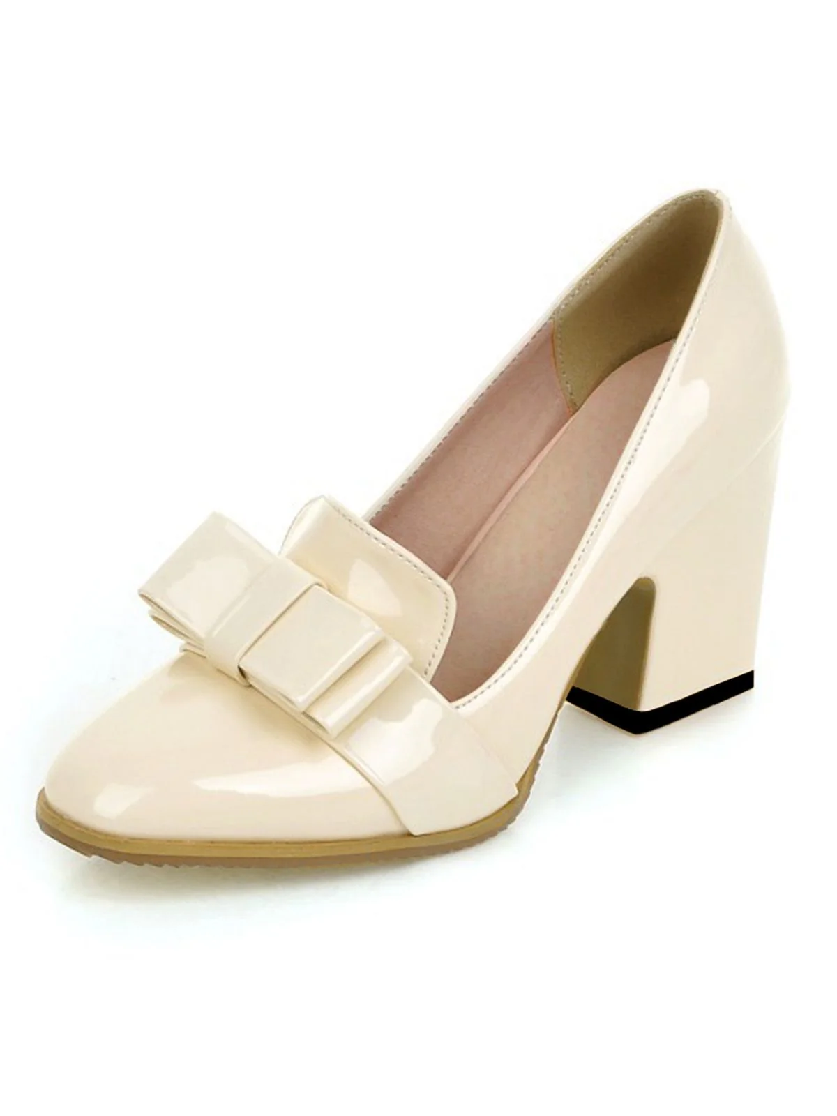 Patent Leather Bow Shiny High Heels - Image 3