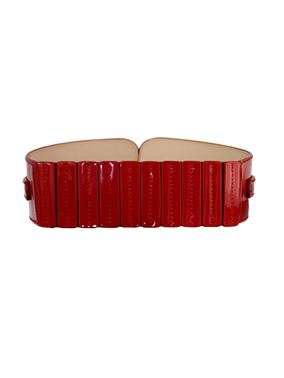 Patent Leather Buckle Vintage Wide Belt - Image 5
