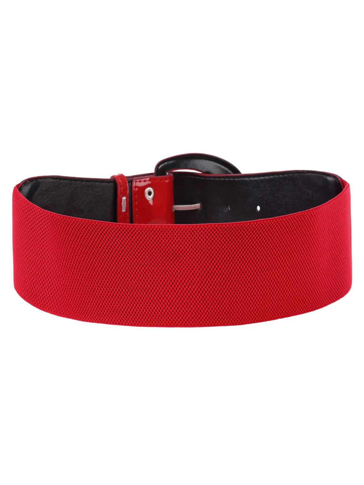 Patent Leather Elastic Buckle Vintage Belt - Image 2