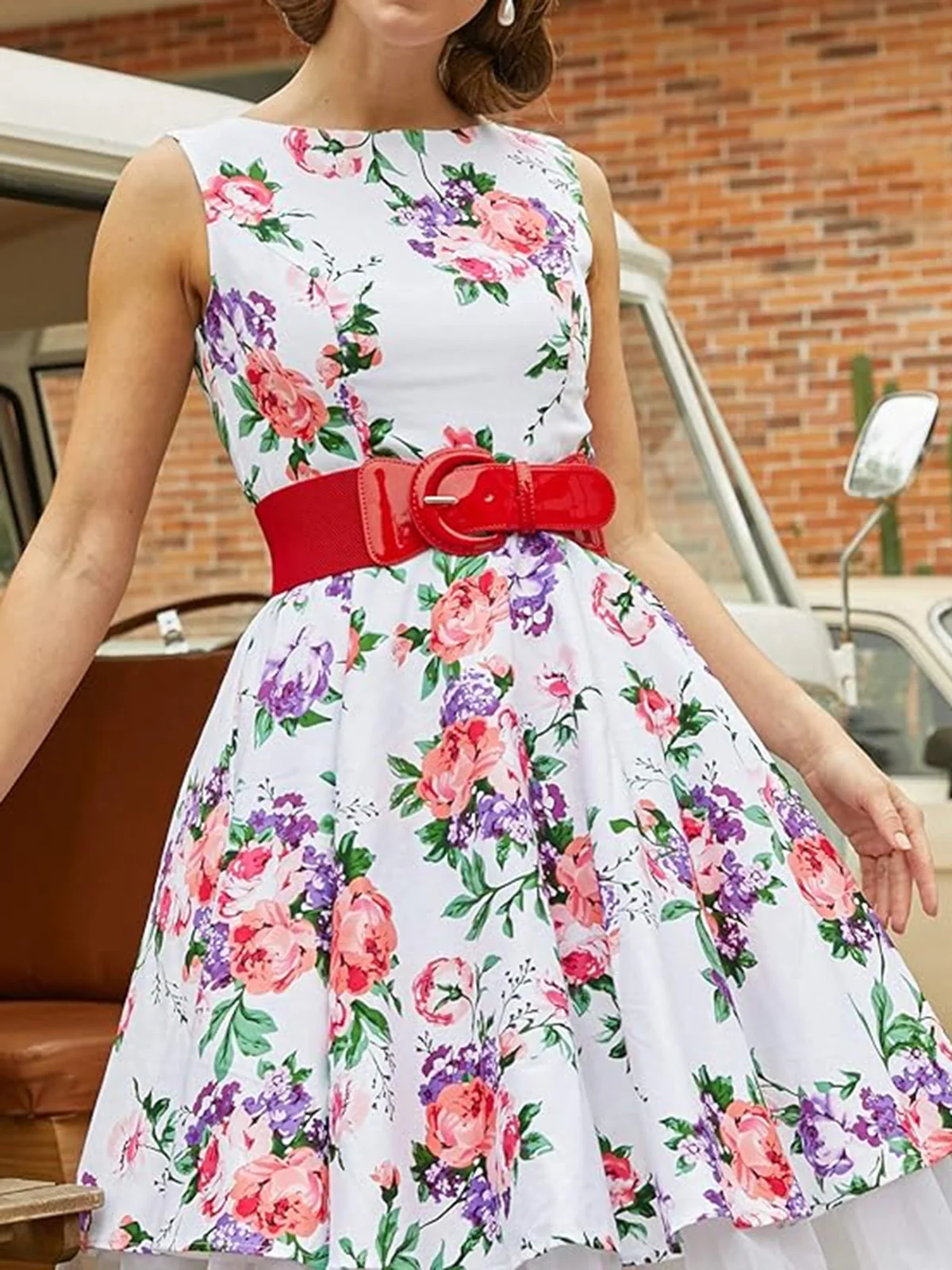 Patent Leather Elastic Buckle Vintage Belt - Image 5