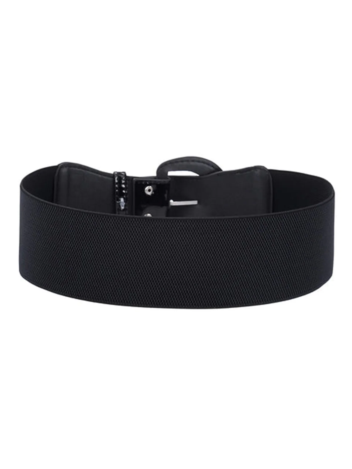 Patent Leather Elastic Buckle Vintage Belt - Image 7