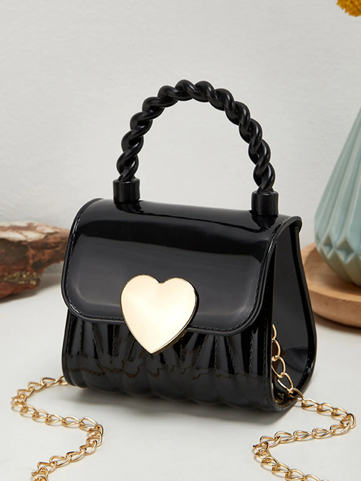 Patent Leather LOVE Handle Mini Handbag - Image 3