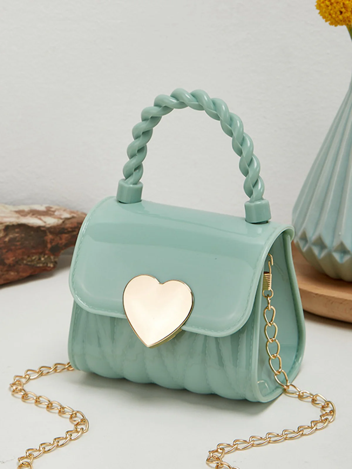 Patent Leather LOVE Handle Mini Handbag - Image 5