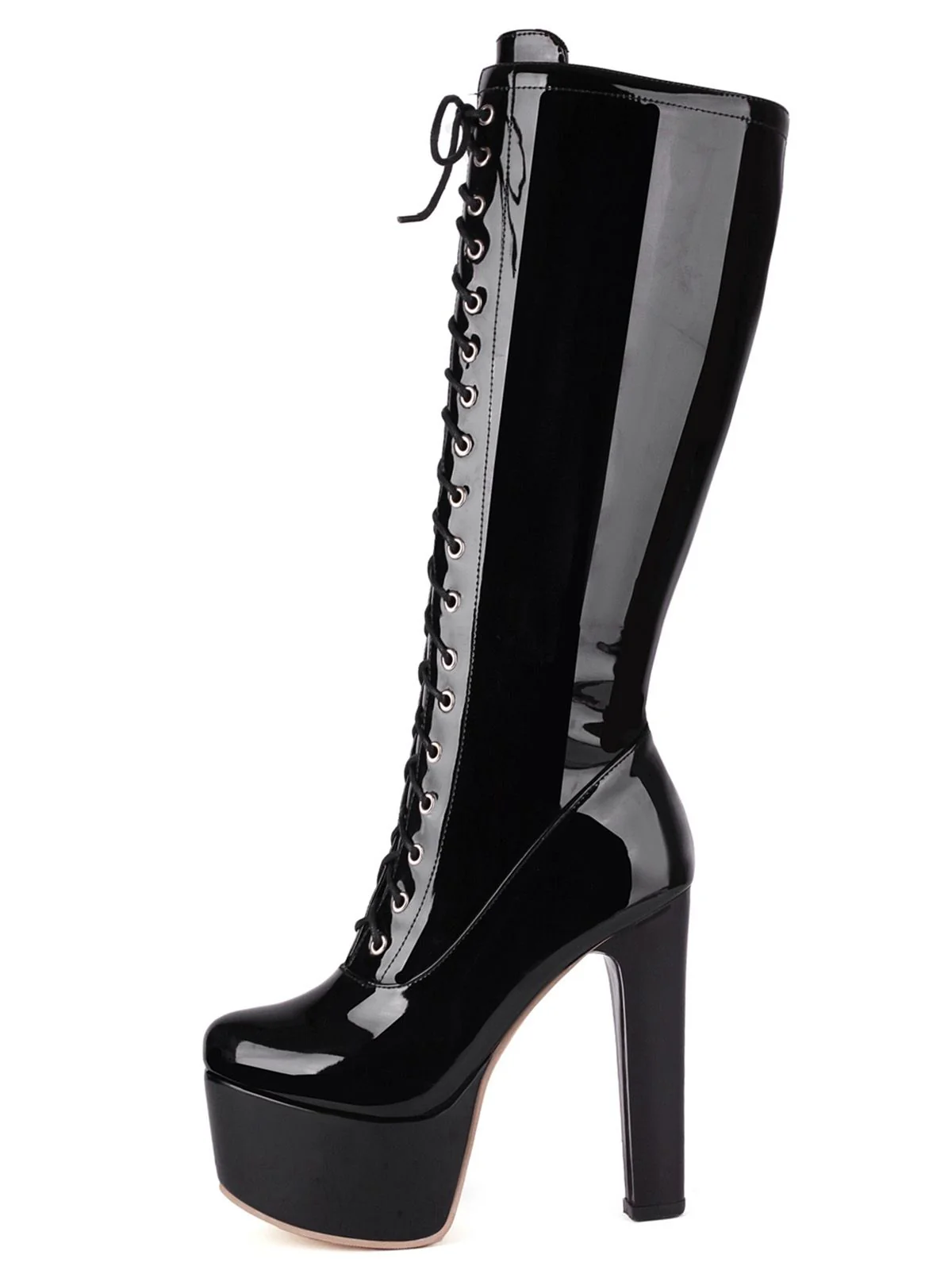 Patent Leather Sky-High Stiletto Boots - Image 3