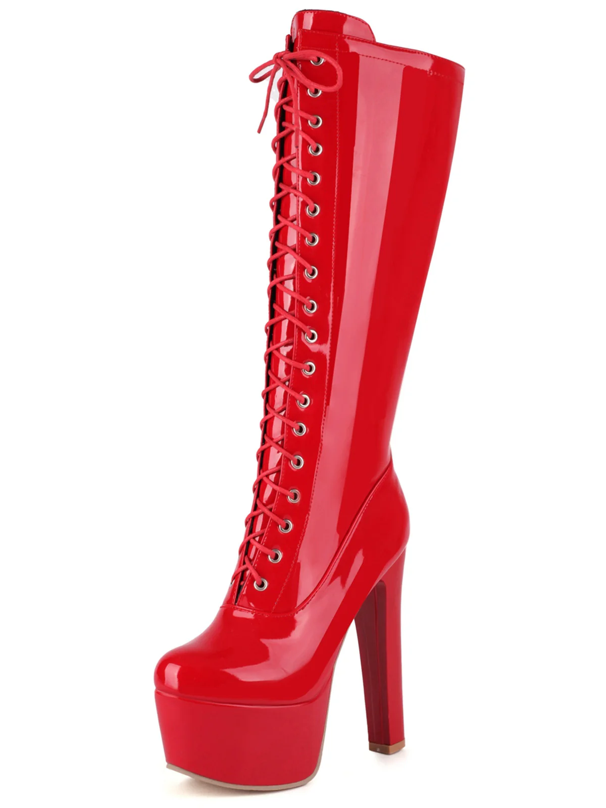 Patent Leather Sky-High Stiletto Boots - Image 7