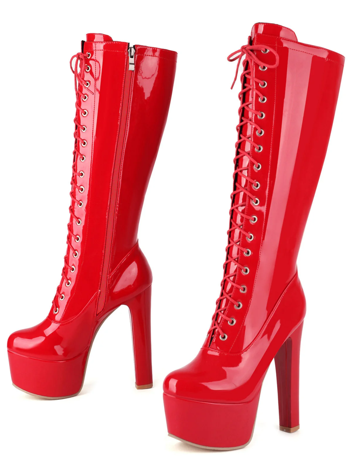 Patent Leather Sky-High Stiletto Boots - Image 8