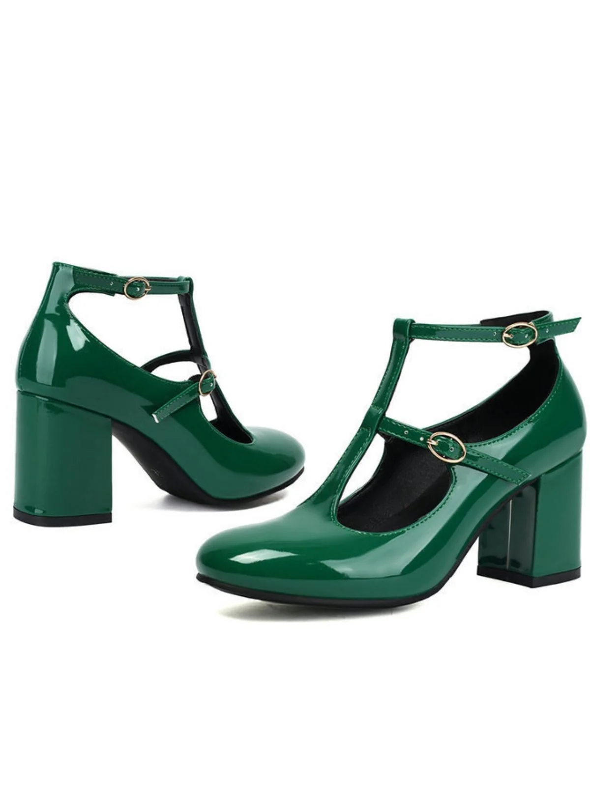 Patent T-Strap High Heel Pumps - Image 3