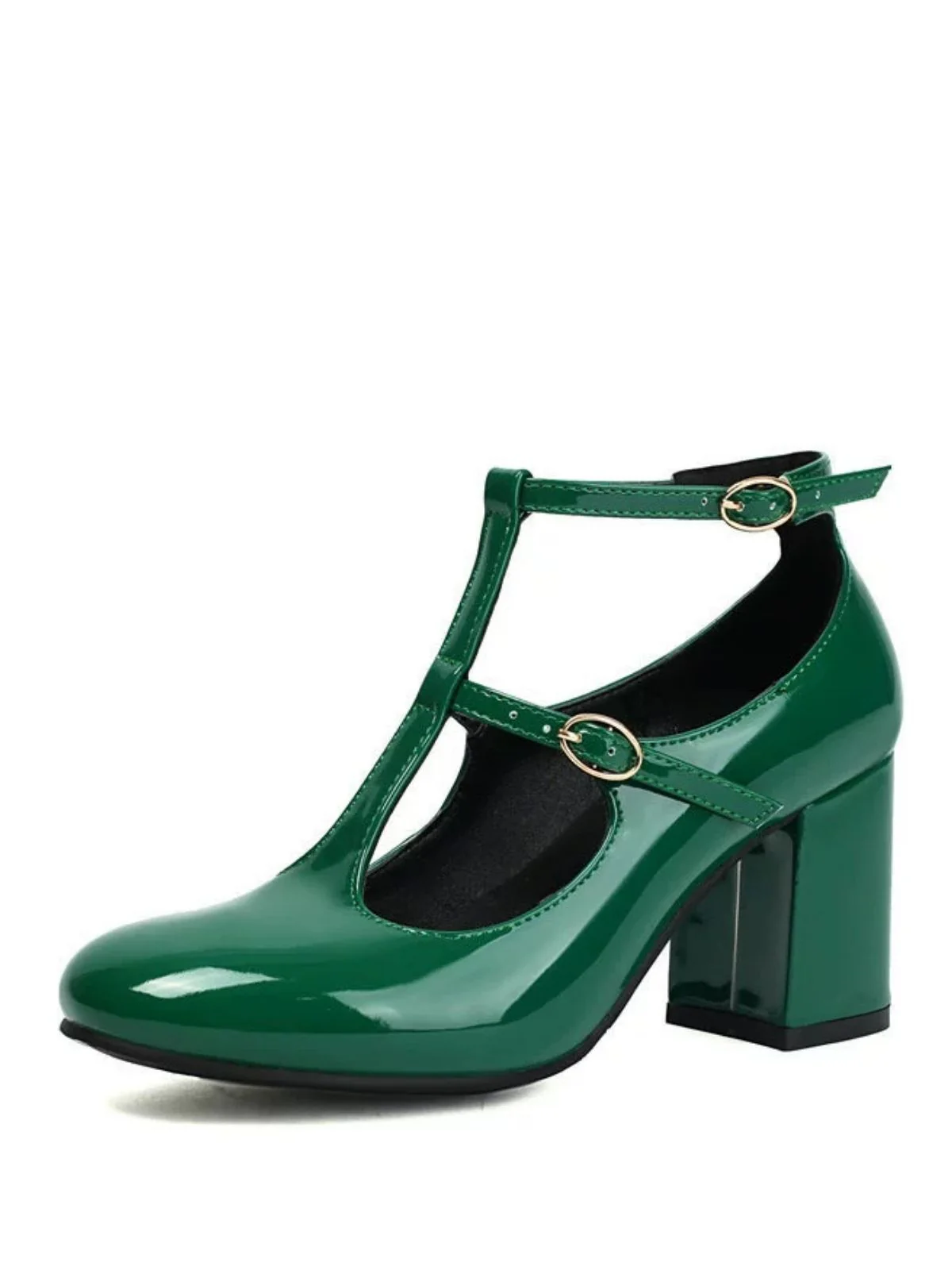 Patent T-Strap High Heel Pumps - Image 4