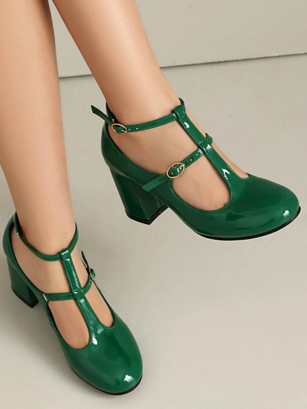 Patent T-Strap High Heel Pumps - Image 6