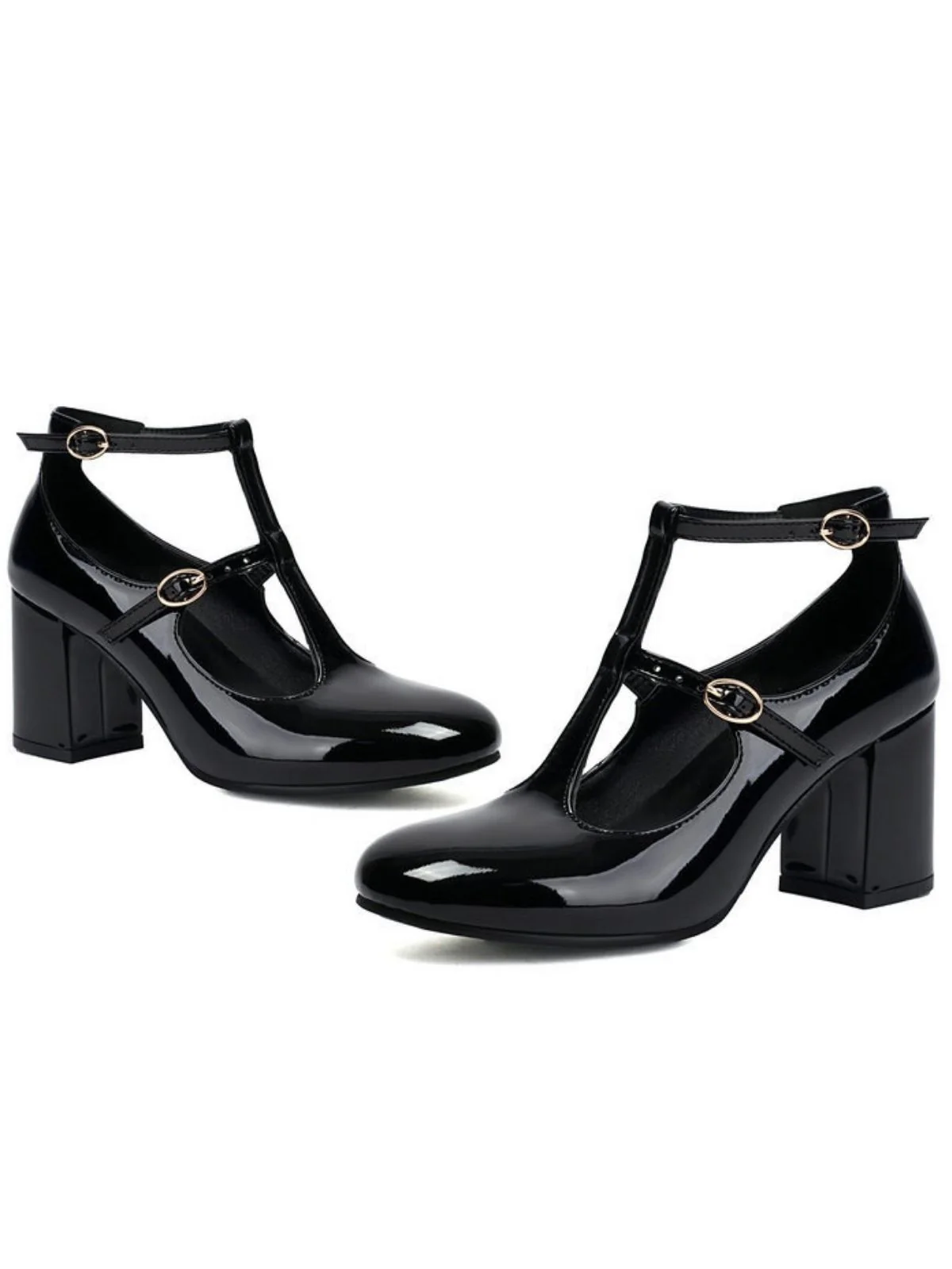 Patent T-Strap High Heel Pumps - Image 7