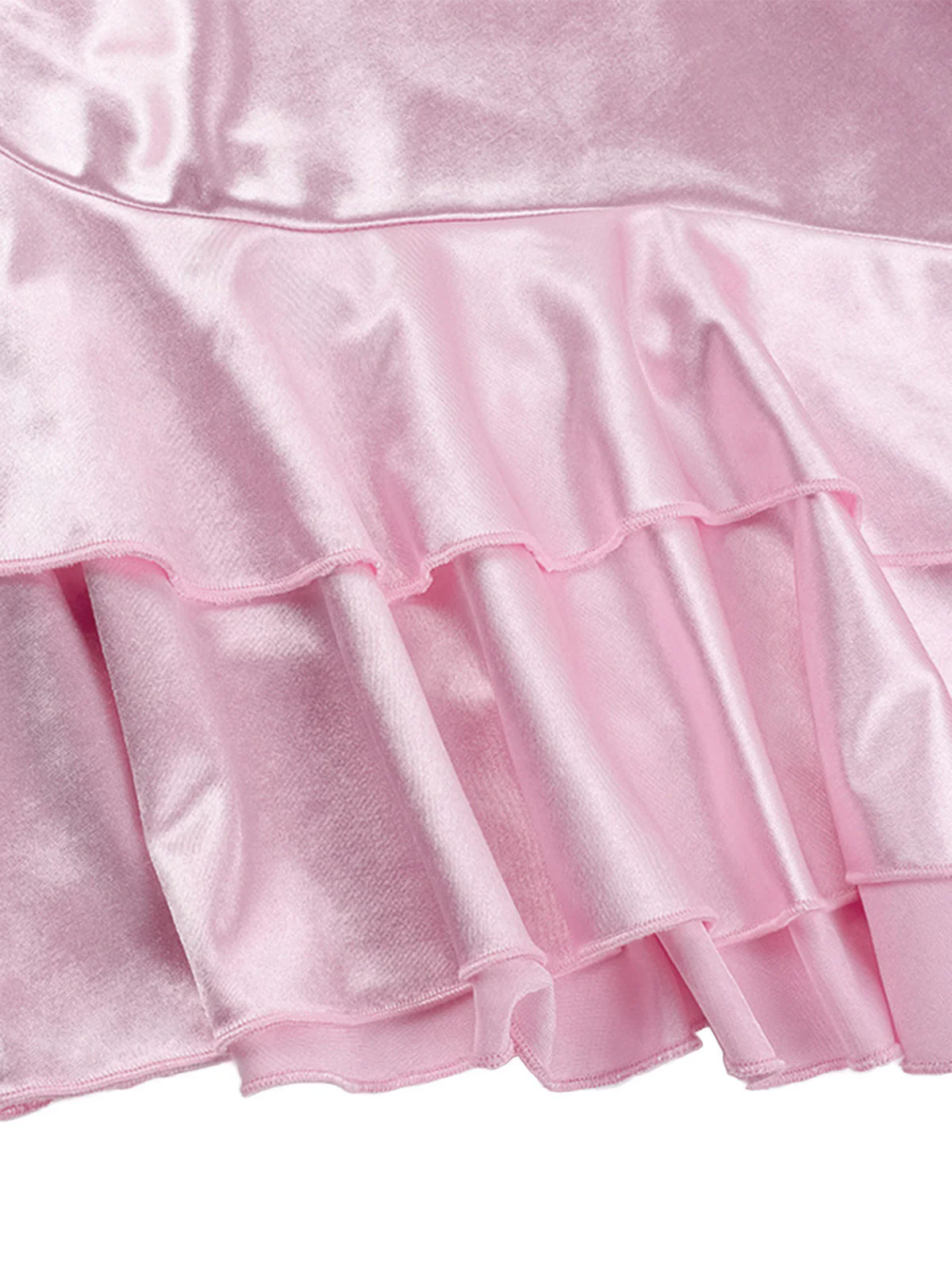 Peach Pink 1980s Solid Ribbon Tie Surplice Satin Dress - Image 9
