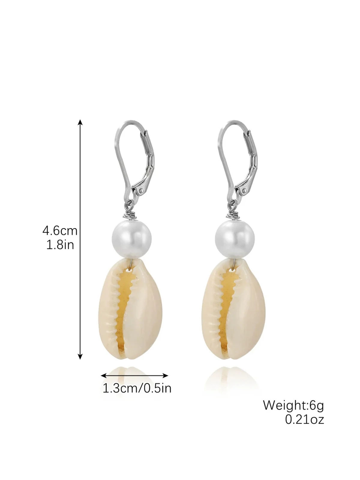 Pearl Mermaid Tail Seashell Dangle Earrings - Image 4