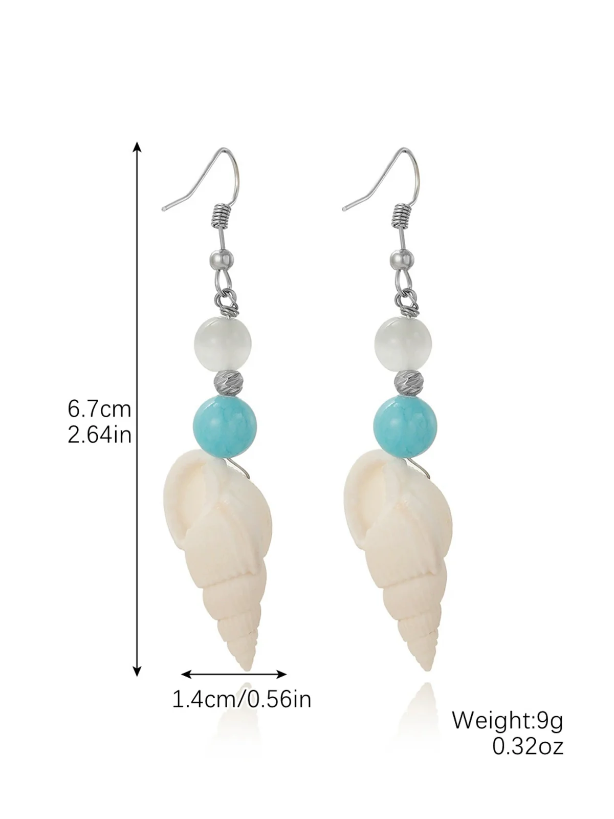 Pearl Mermaid Tail Seashell Dangle Earrings - Image 7