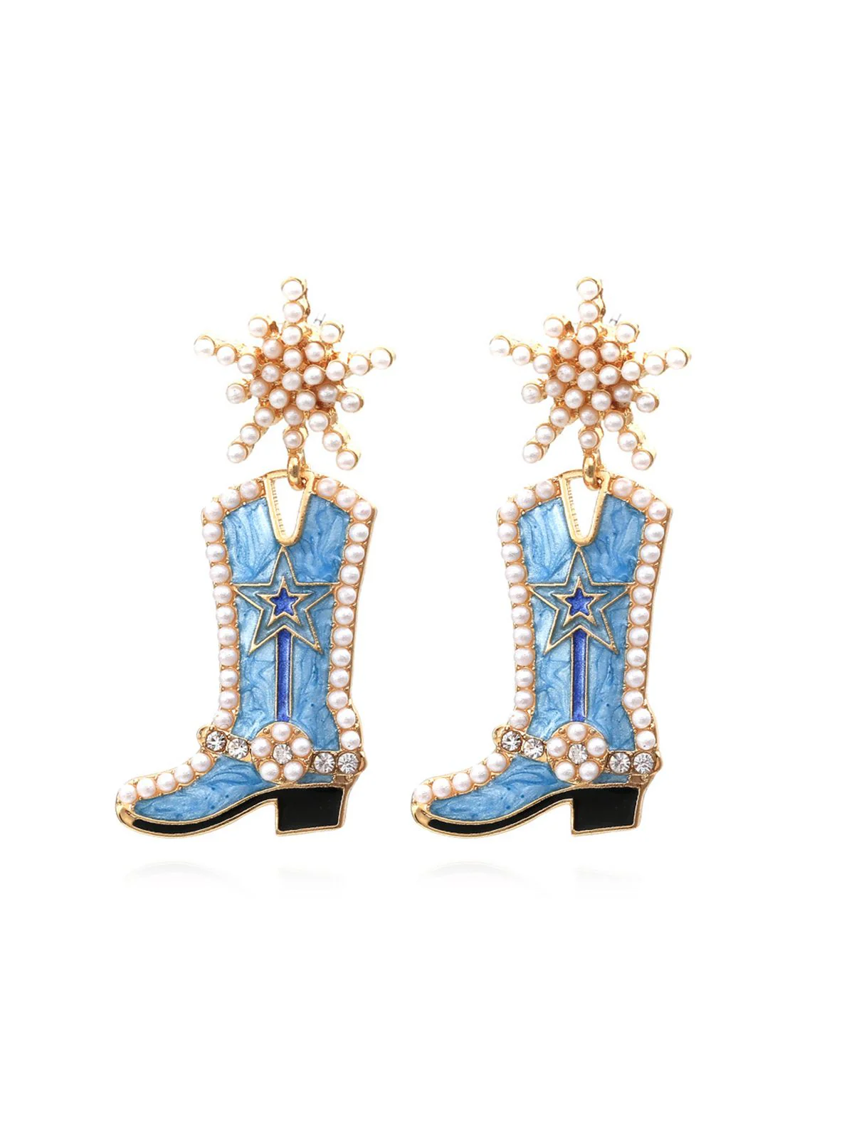 Pearl Star Cowboy Boot Earrings - Image 4