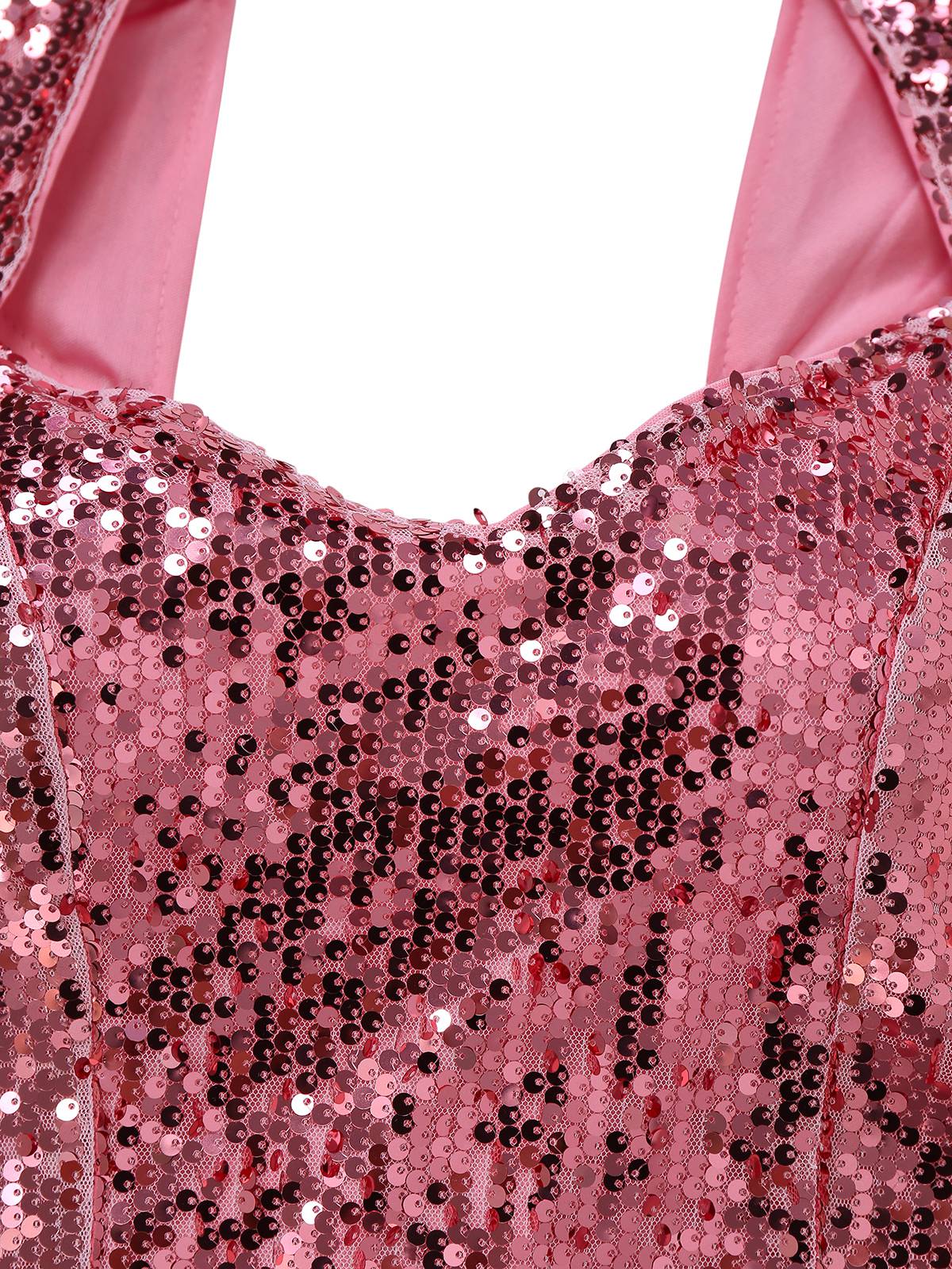 Pink 1920s Sequin Cap-Sleeve High Slit Maxi Dress - Image 5