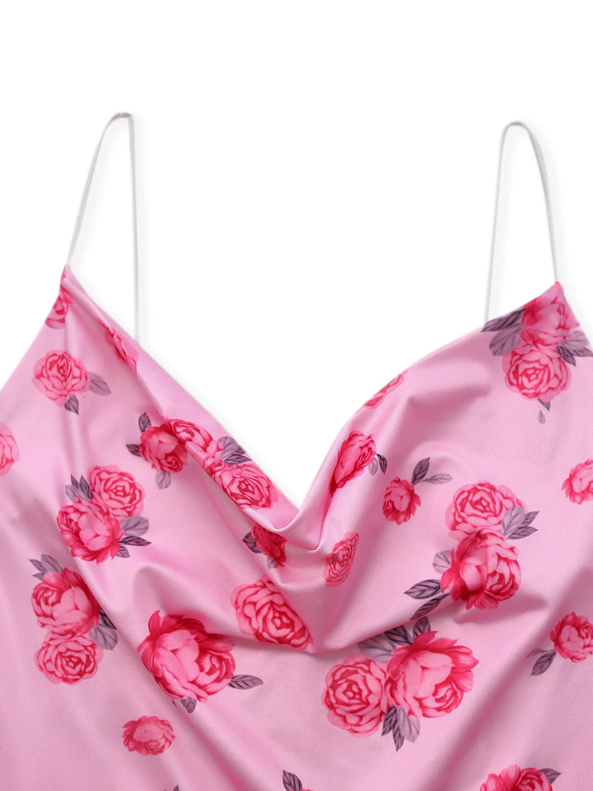 Pink 1930s Rose Cowl Neck Fishtail Dress - Image 3