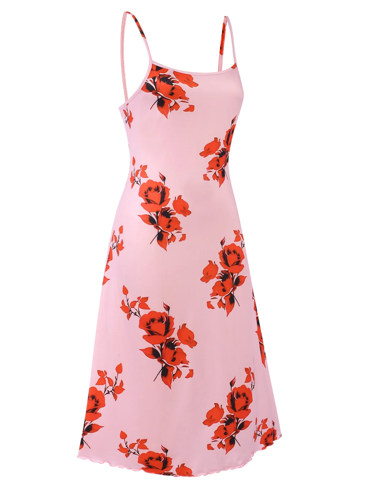 Pink 1930s Floral Spaghetti Straps Nightgown - Image 2
