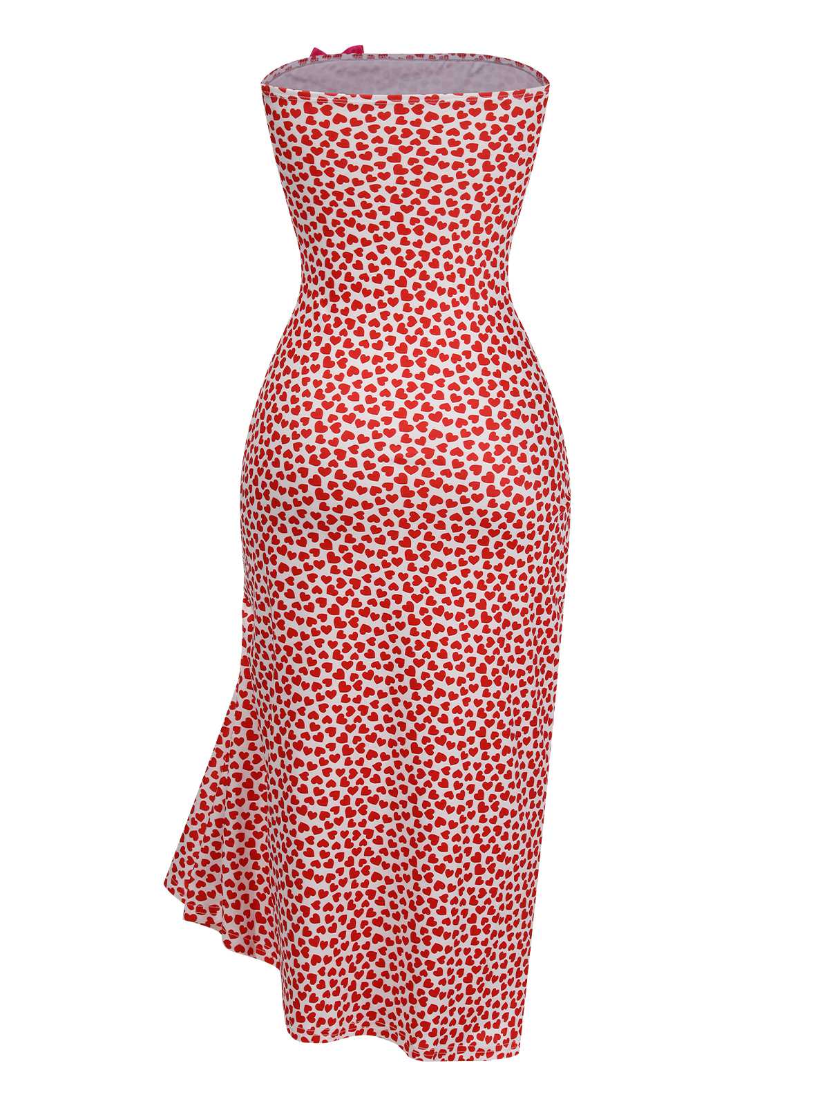 Pink 1930s Heart Bow Fishtail Dress - Image 3