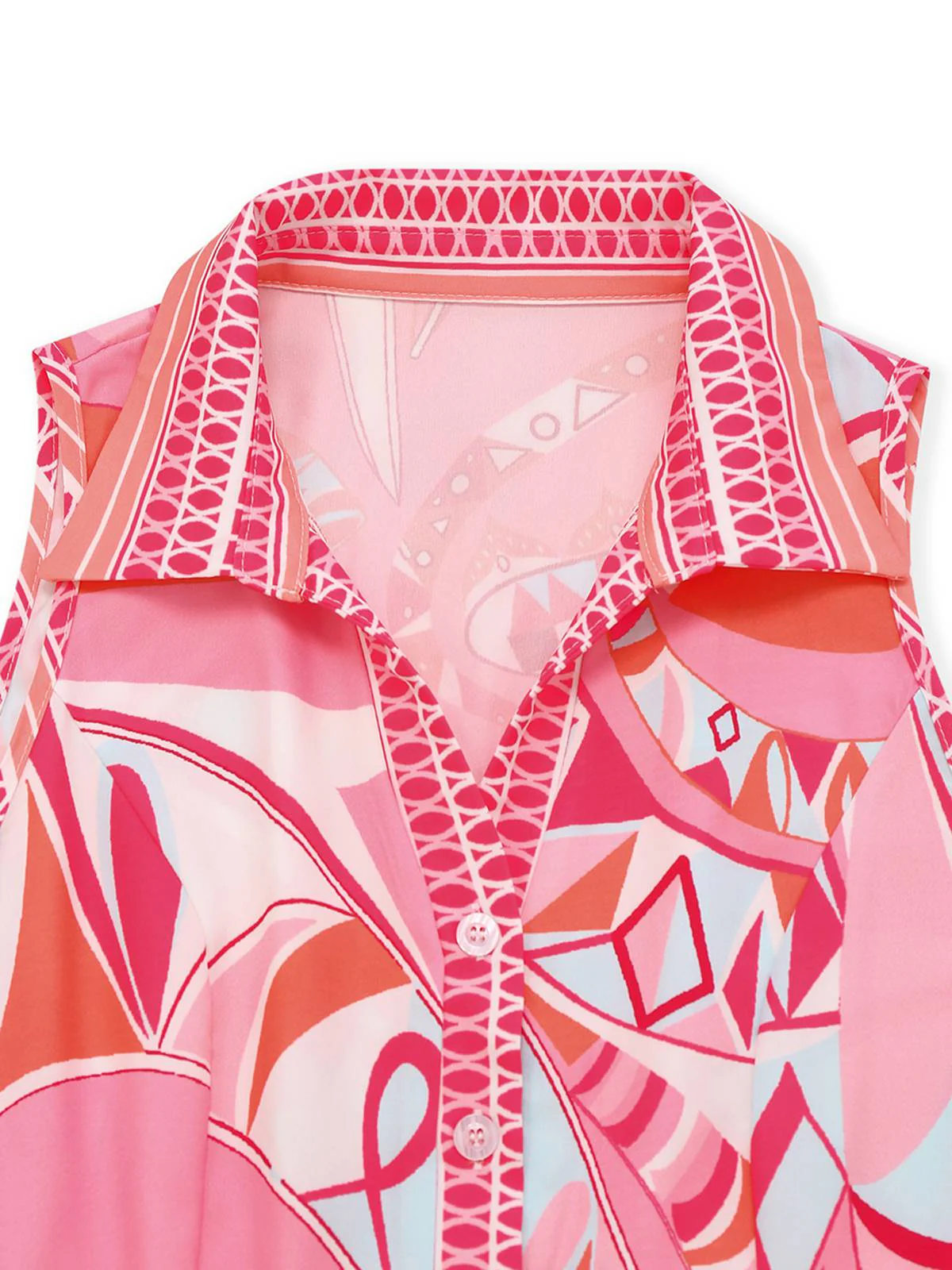 Pink 1930s Lapel Belted Boho Jumpsuit - Image 3