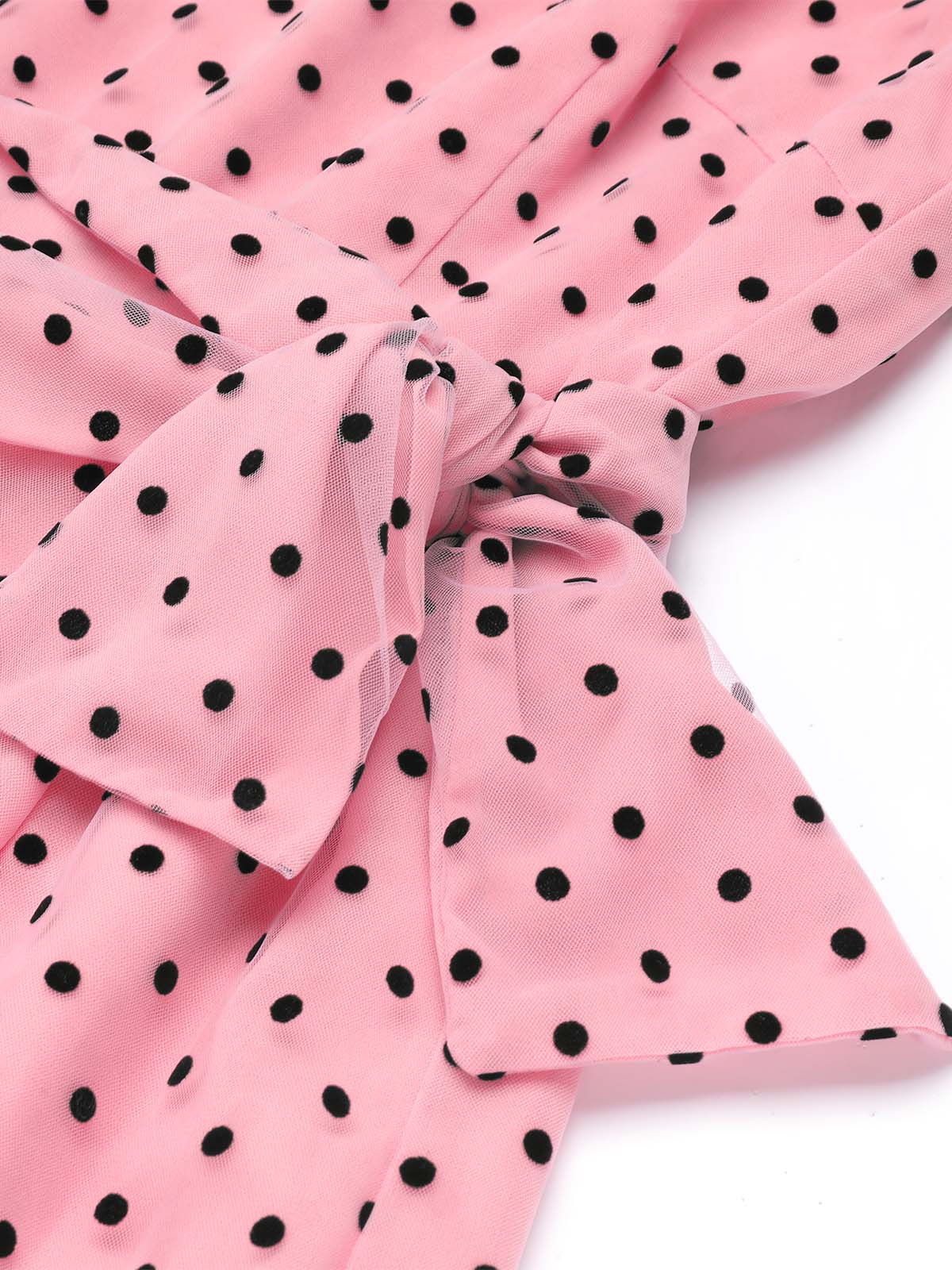 Pink 1930s Polka Dot One-shoulder Jumpsuit - Image 5