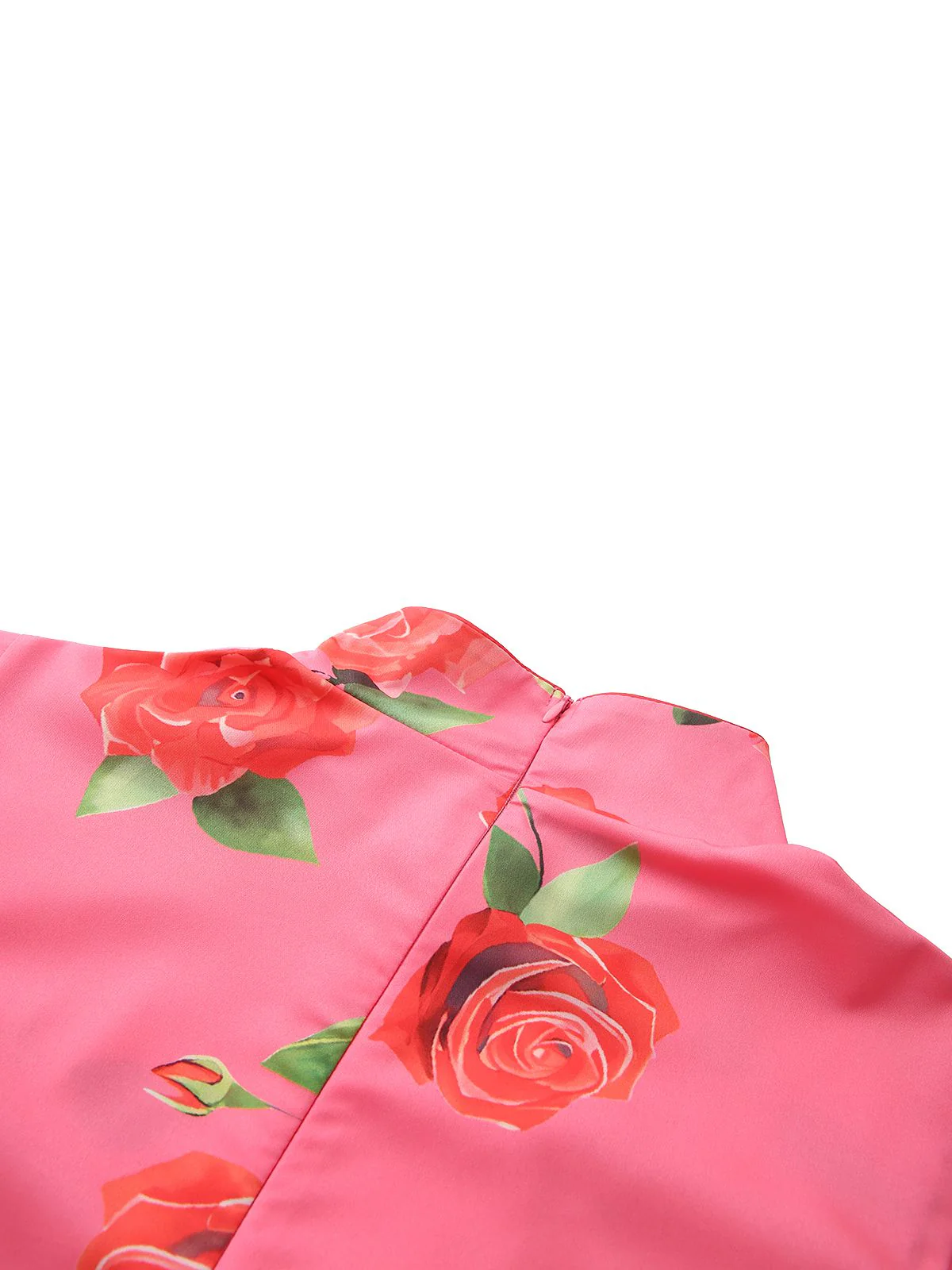 Pink 1930s Rose Ruffle-Sleeve High-Neck Maxi Dress - Image 7