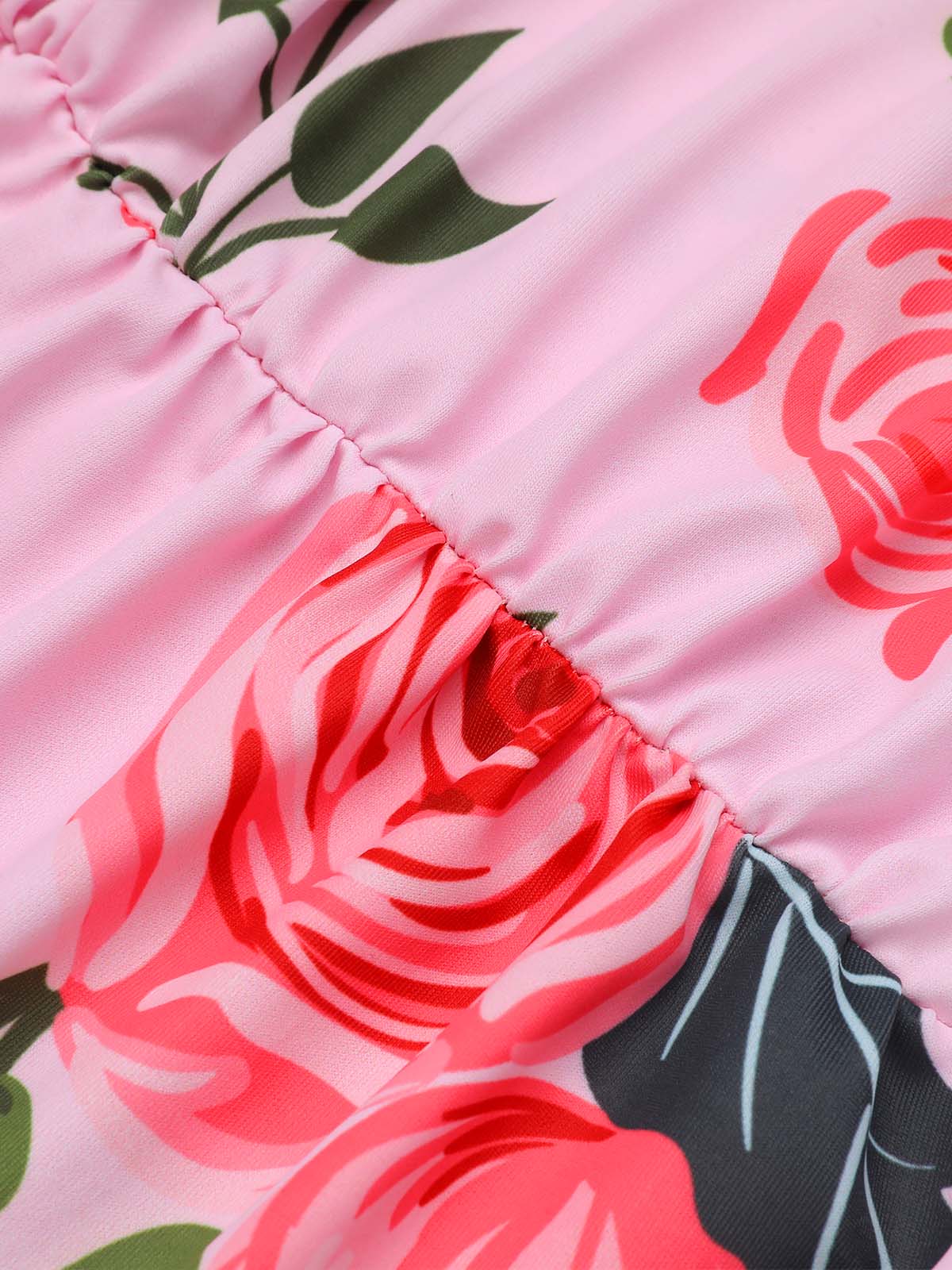 Pink 1930s Roses Halter Belt Swimsuit - Image 7