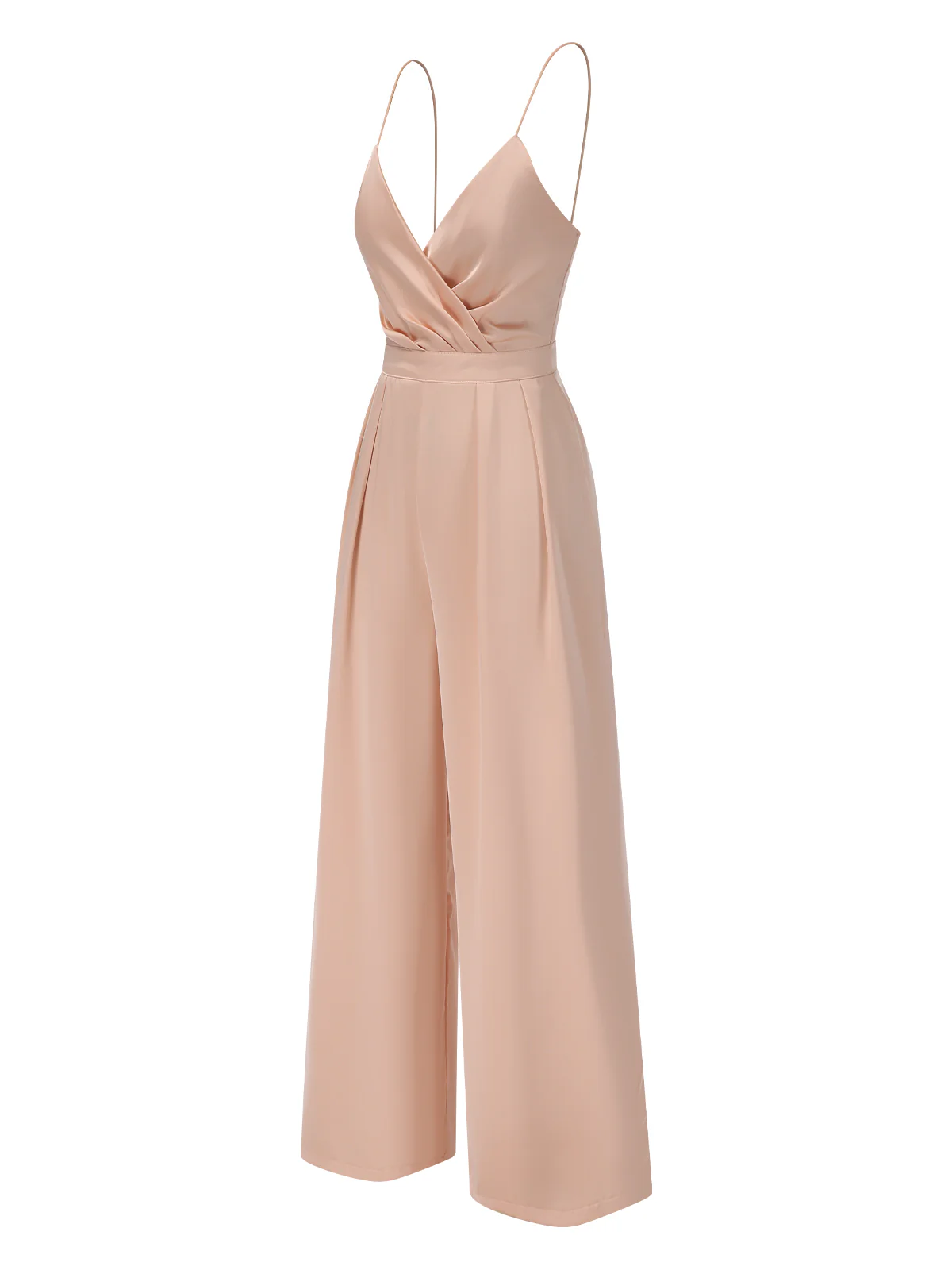 Pink 1930s Satin Spaghetti Straps Jumpsuit - Image 2