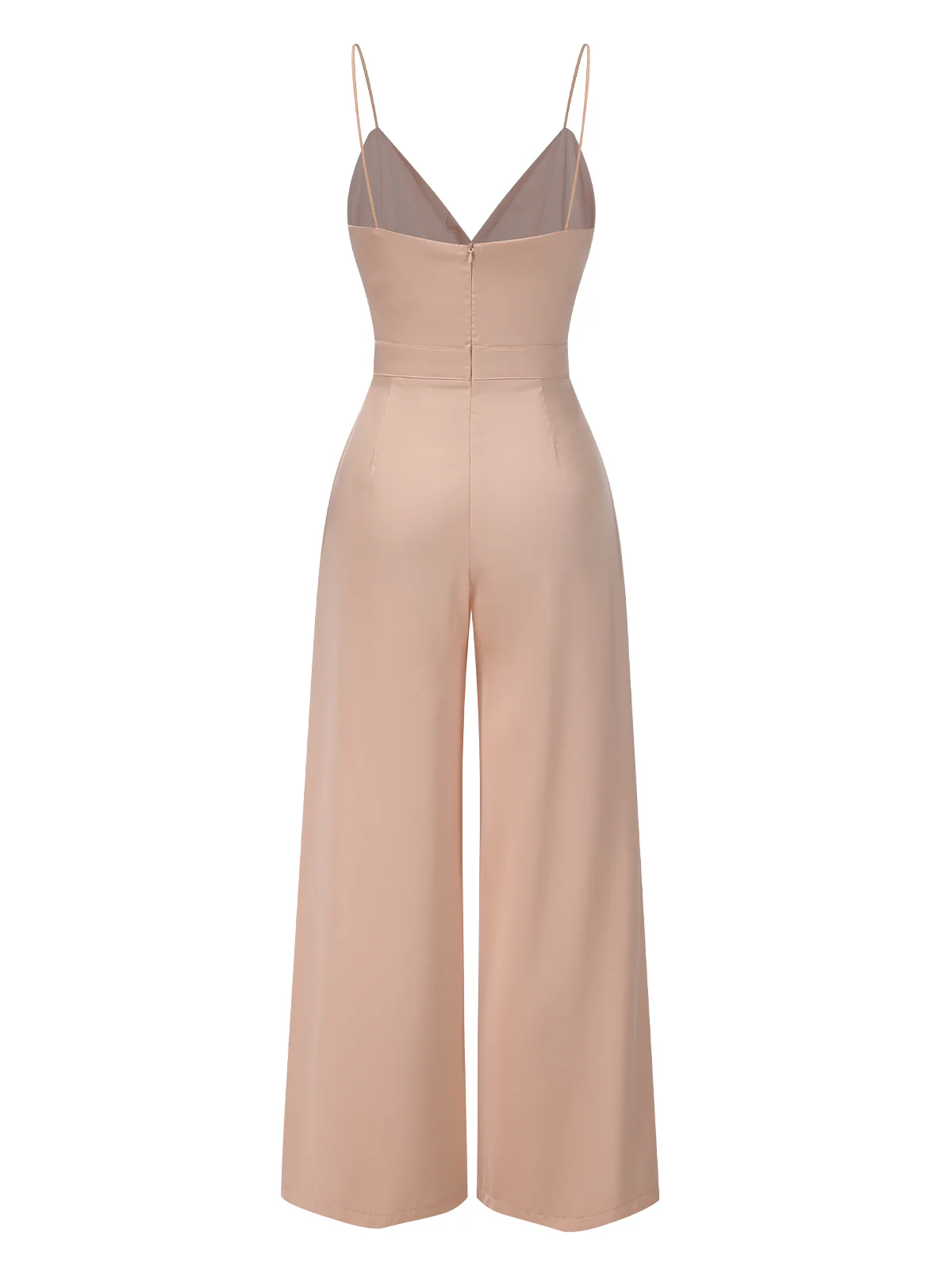 Pink 1930s Satin Spaghetti Straps Jumpsuit - Image 3