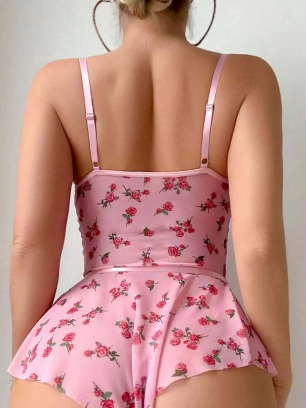 Pink 1930s Slip Roses Bow Lace Sleepwear - Image 7