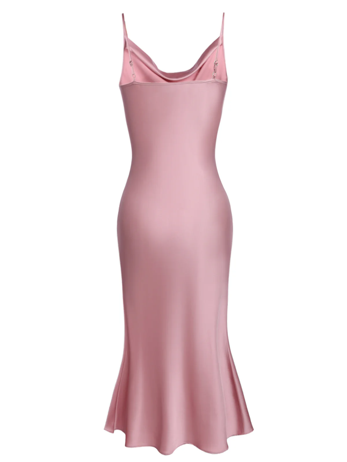 Pink 1930s Spaghetti Strap Fishtail Dress - Image 3