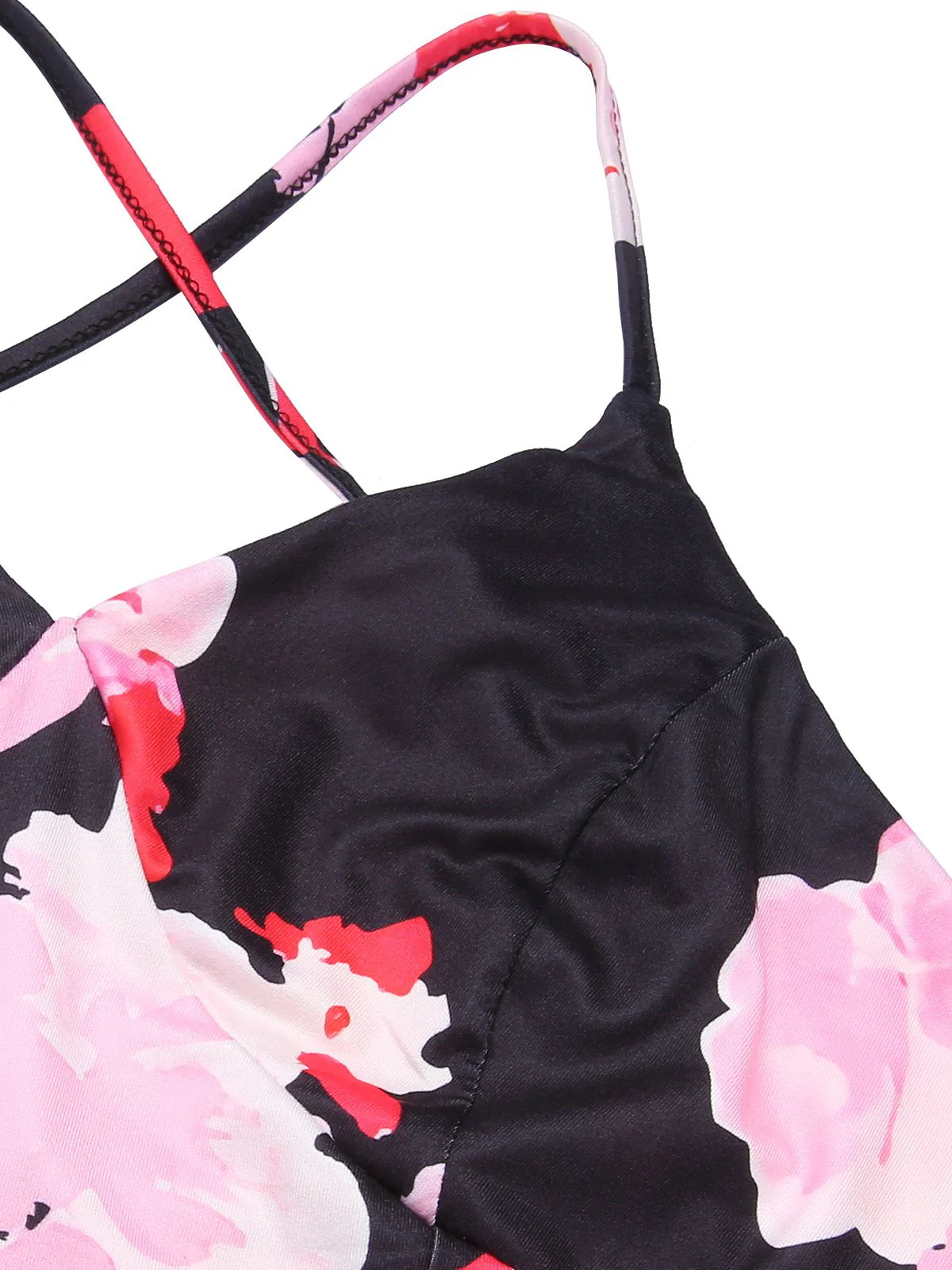 Pink 1930s Spaghetti Strap Floral Mermaid Dress - Image 8