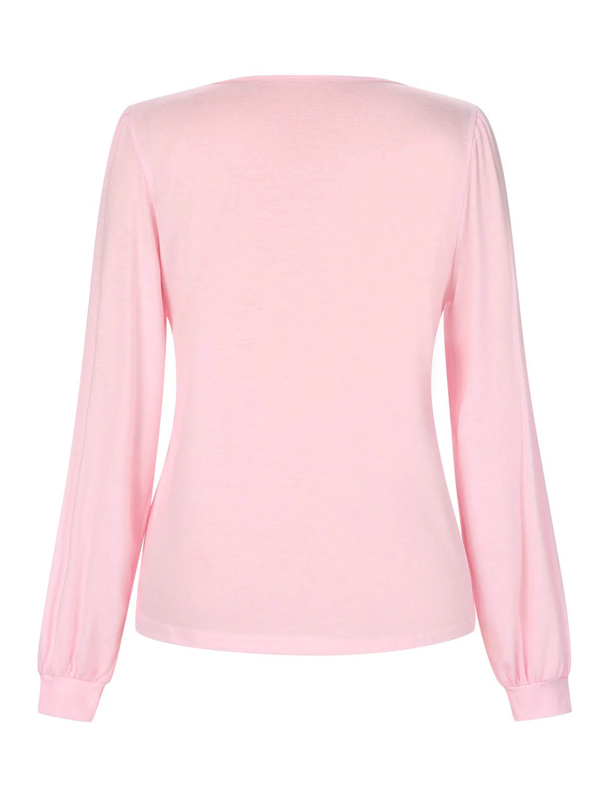 Pink 1930s V-Neck Lantern Sleeve Top - Image 2