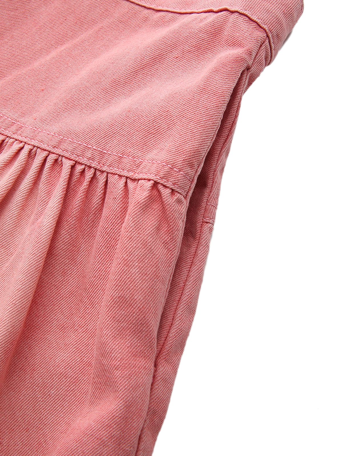 Pink 1940s Denim Button-Down Tiered Maxi Skirt - Image 5