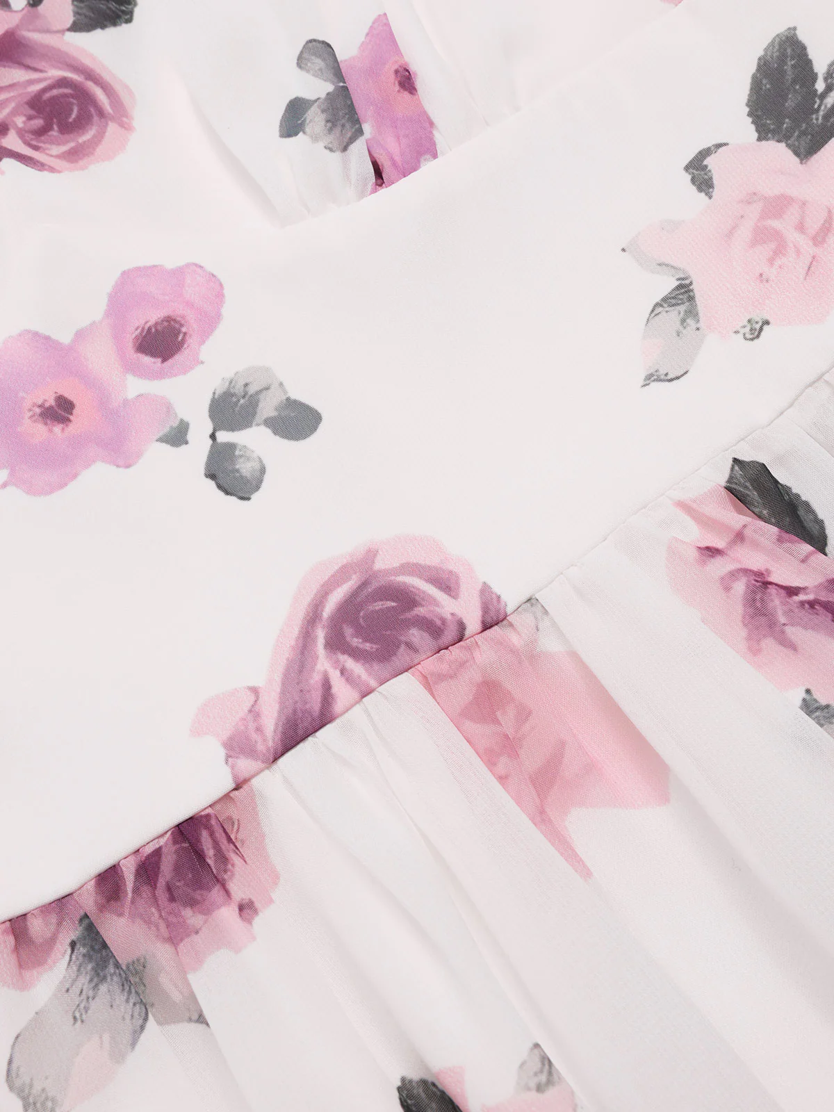 [US Warehouse] Pink 1940s Deep V-Neck Chiffon Rose Dress - Image 5