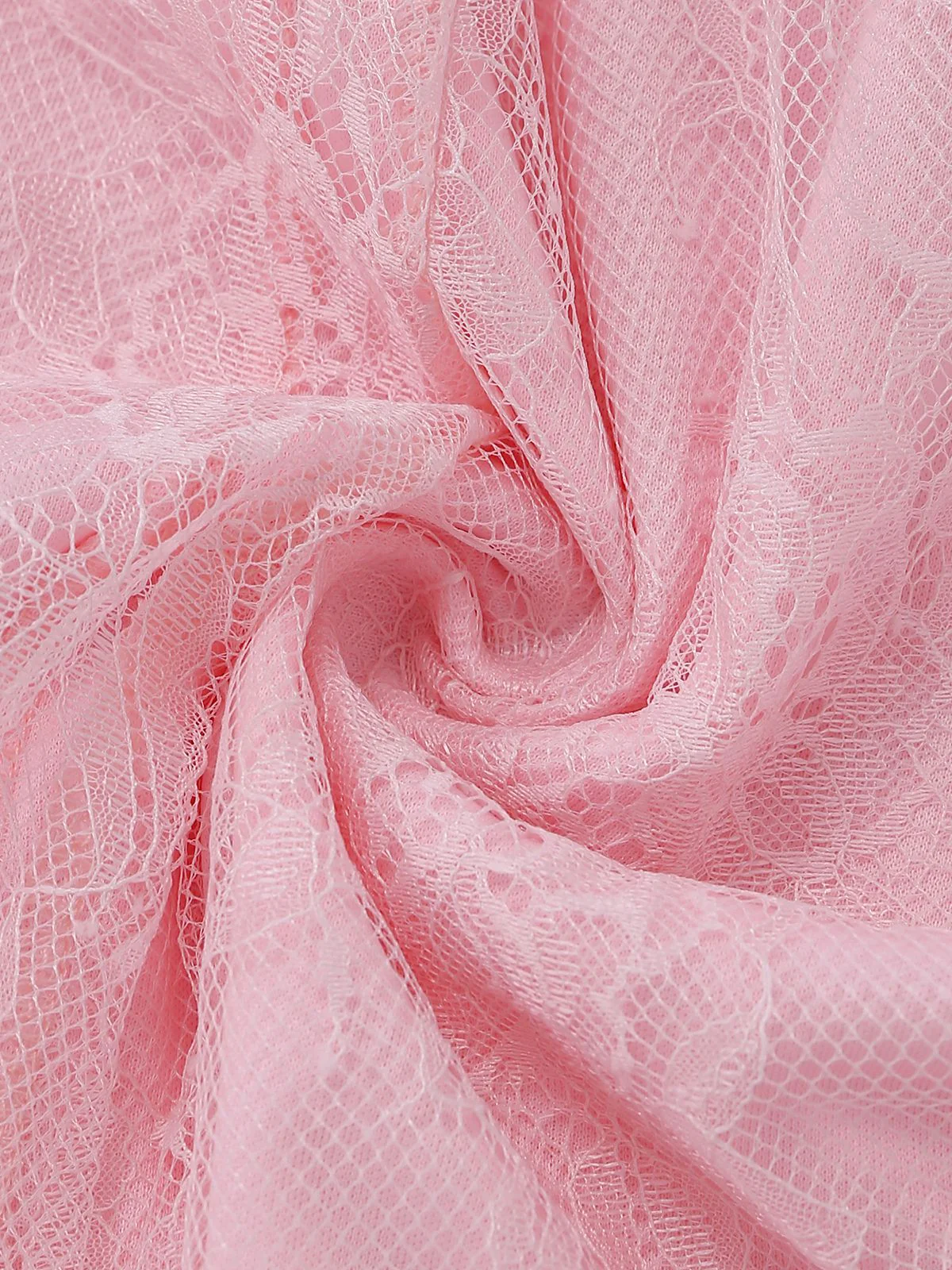Pink 1940s Floral Lace Spaghetti-Strap Maxi Dress - Image 6